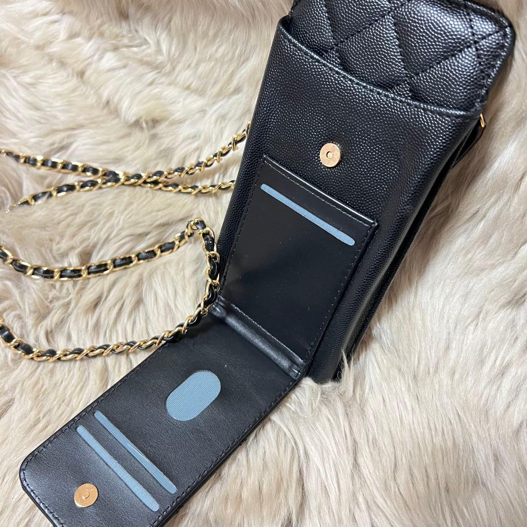超美品♡CHANEL ノベルティ ブラック レザー スマホ ショルダーバッグ