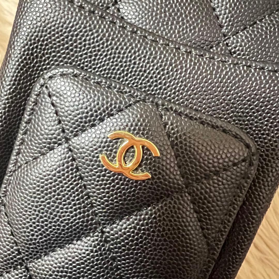 超美品♡CHANEL ノベルティ ブラック レザー スマホ ショルダーバッグ