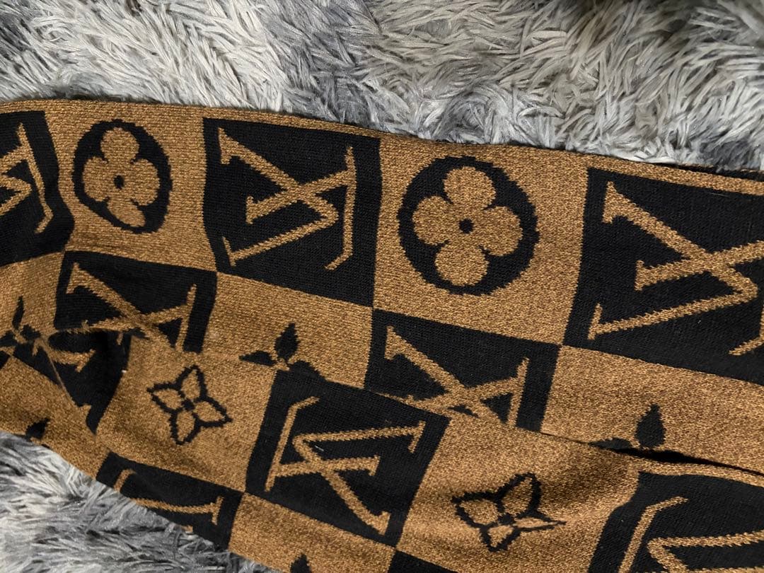 Louis Vuitton ロゴマフラー ブラウン/ブラック