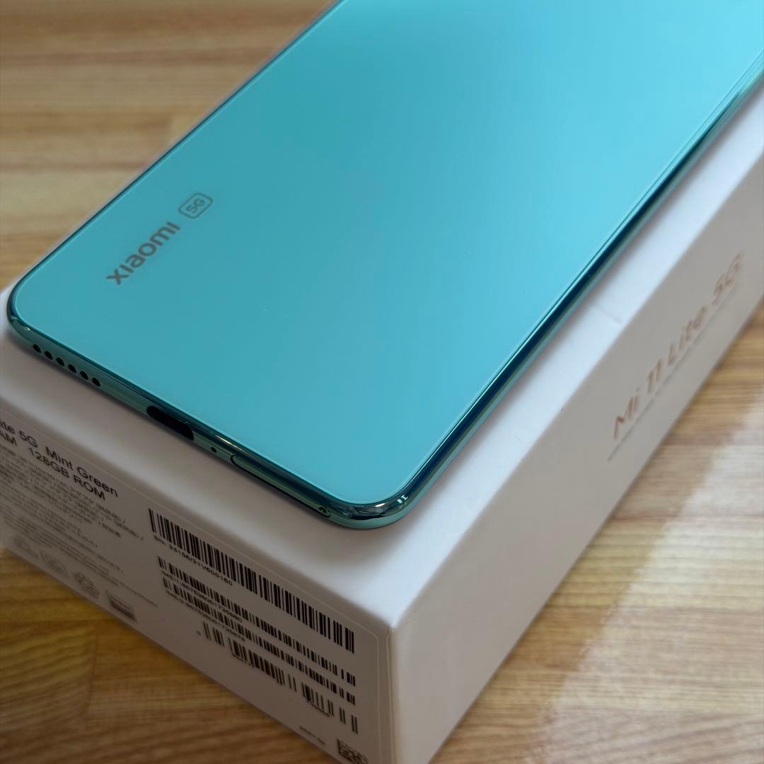 【美品】Xiaomi Mi 11 Lite 5G ミントグリーン SIMフリー