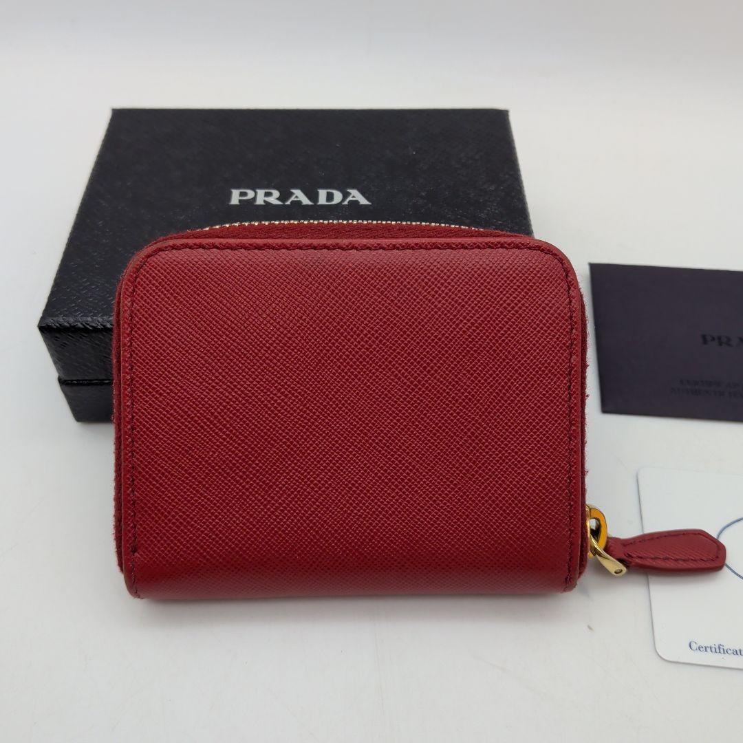【ギャランディカード有】PRADA 財布 ミニウォレット ケース 赤