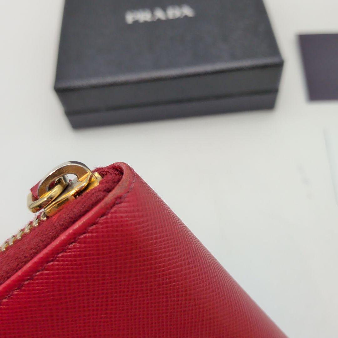 【ギャランディカード有】PRADA 財布 ミニウォレット ケース 赤