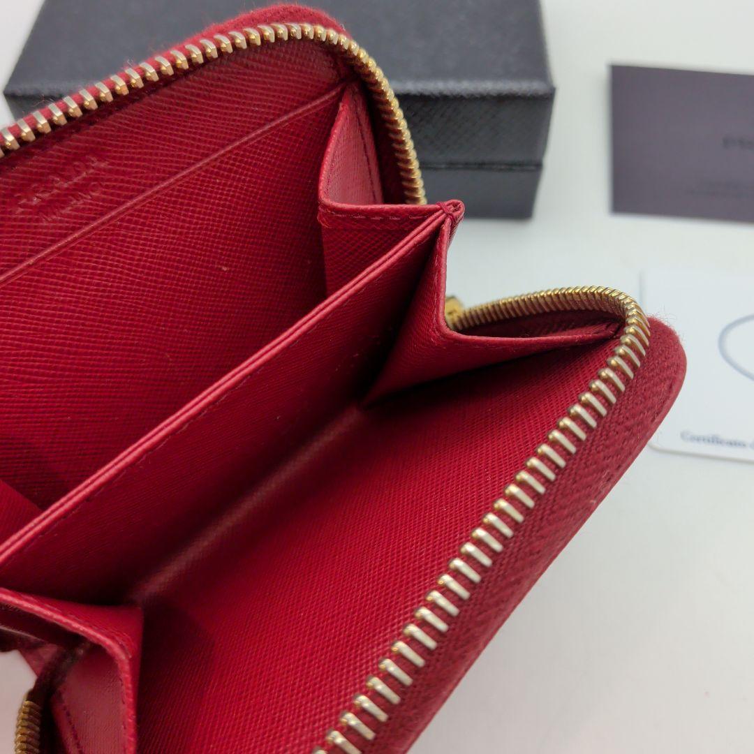 【ギャランディカード有】PRADA 財布 ミニウォレット ケース 赤