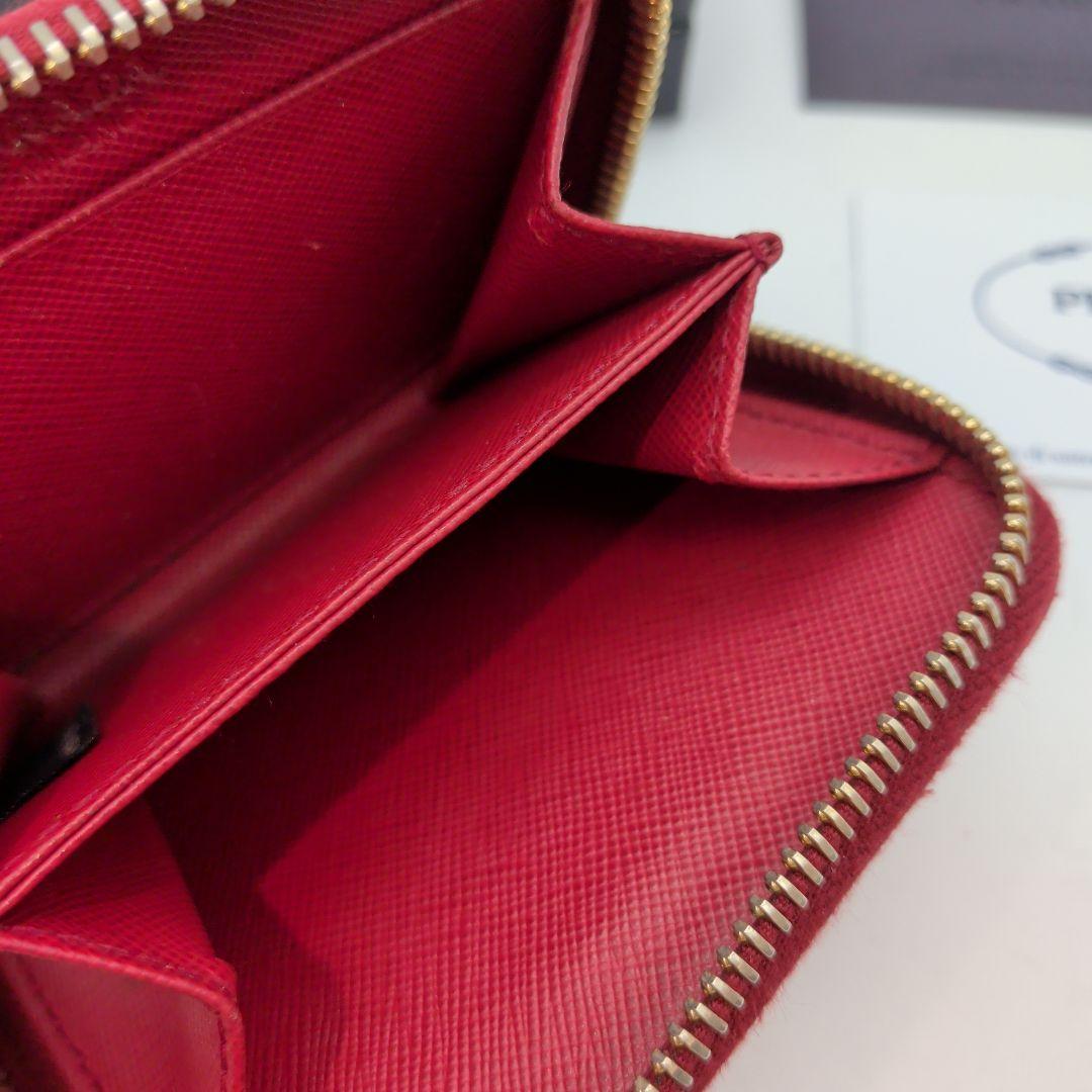 【ギャランディカード有】PRADA 財布 ミニウォレット ケース 赤