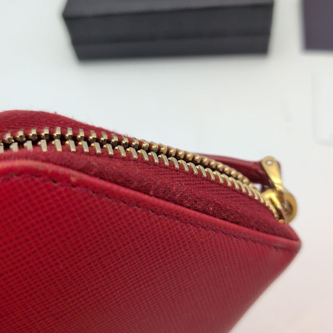 【ギャランディカード有】PRADA 財布 ミニウォレット ケース 赤