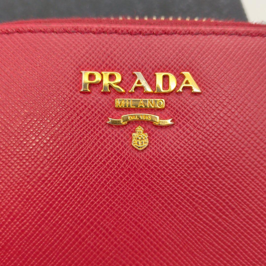 【ギャランディカード有】PRADA 財布 ミニウォレット ケース 赤
