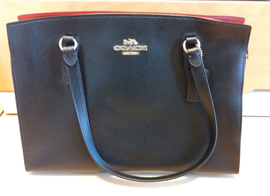 himawari☆COACH トートバッグ 黒 レザー