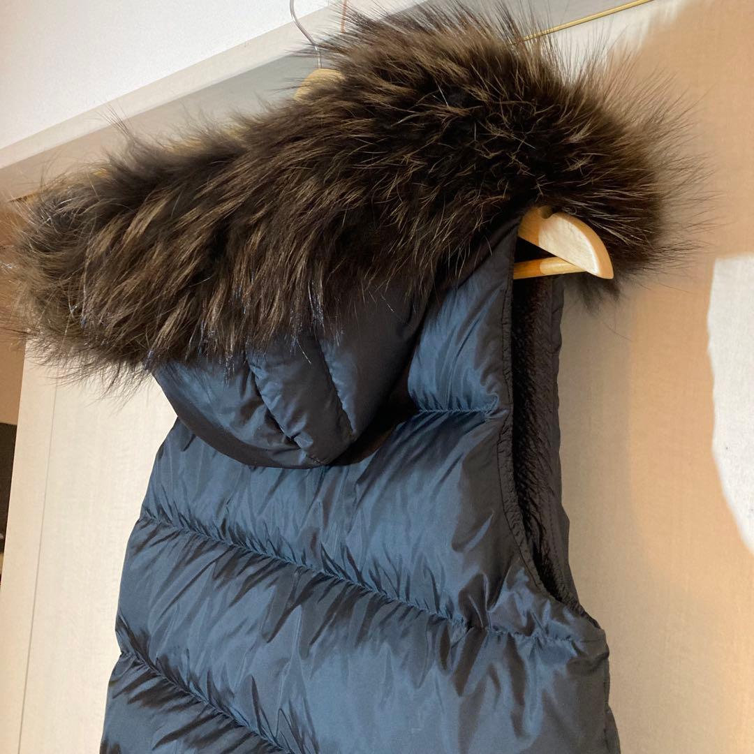 ナノユニバース　nano universe　 西川ダウン ダウンベスト 38 黒