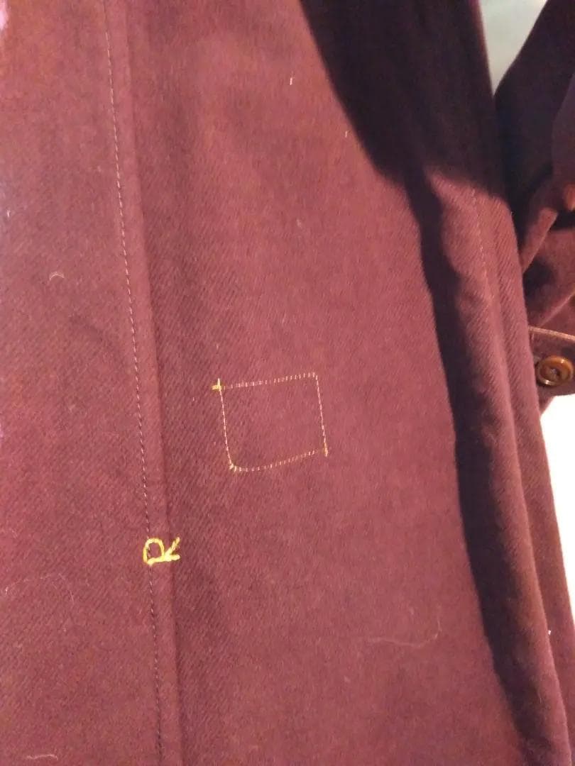 【新品未使用】45R ワンピース バーガンディ色　コットン　鮮やか色合い　日本製