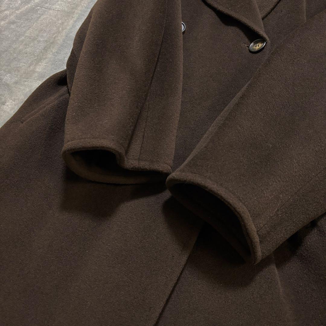 H243 Max Mara マックスマーラ　ダブルチェスターコート　ウール　茶