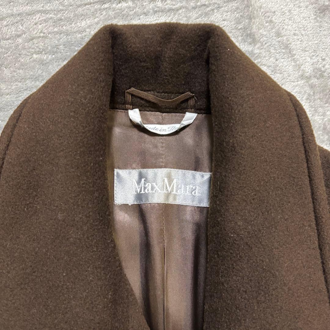 H243 Max Mara マックスマーラ　ダブルチェスターコート　ウール　茶