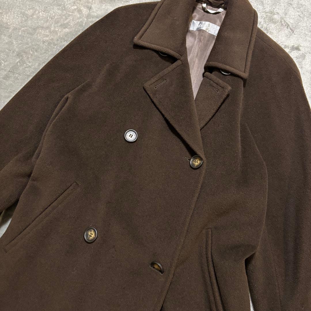 H243 Max Mara マックスマーラ　ダブルチェスターコート　ウール　茶