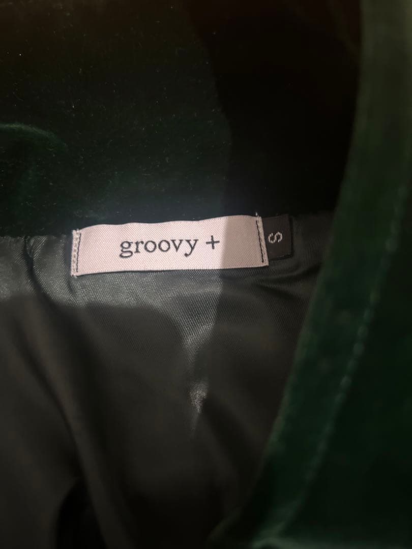 groovy ベルベット ベロア ジャケットGreen drip