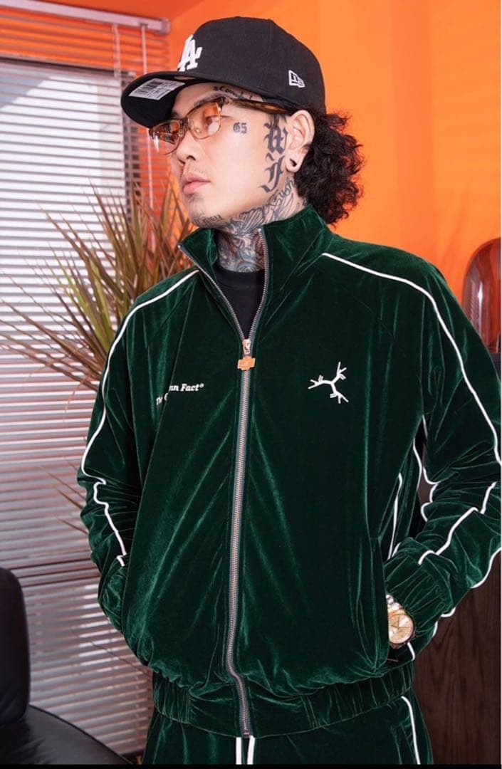 groovy ベルベット ベロア ジャケットGreen drip