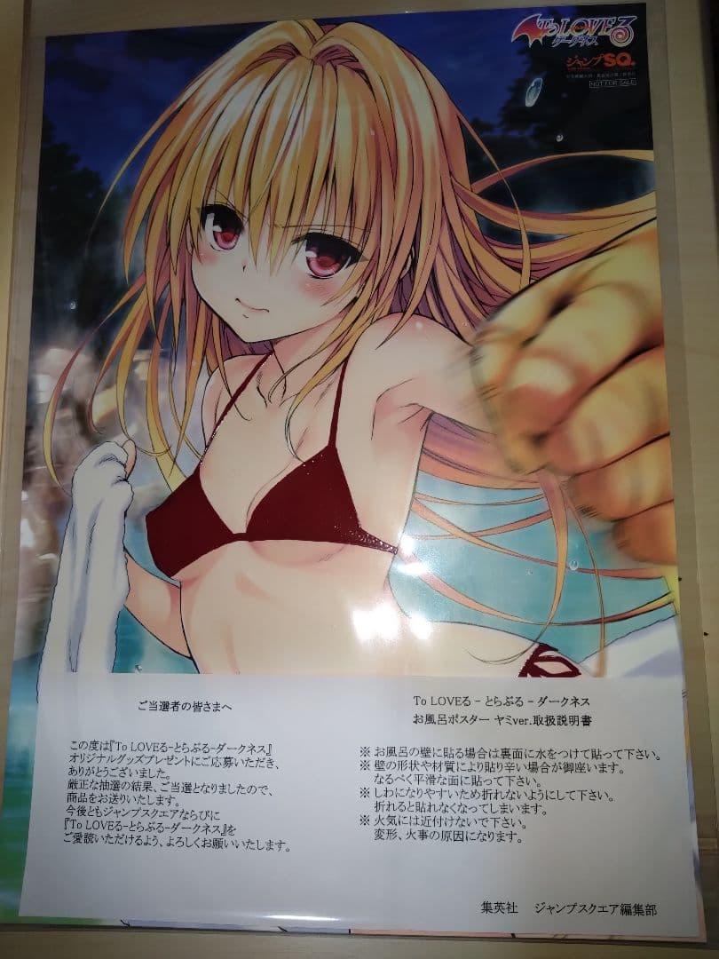 To Loveる お風呂ポスター ヤミver 抽プレ 当選書付き