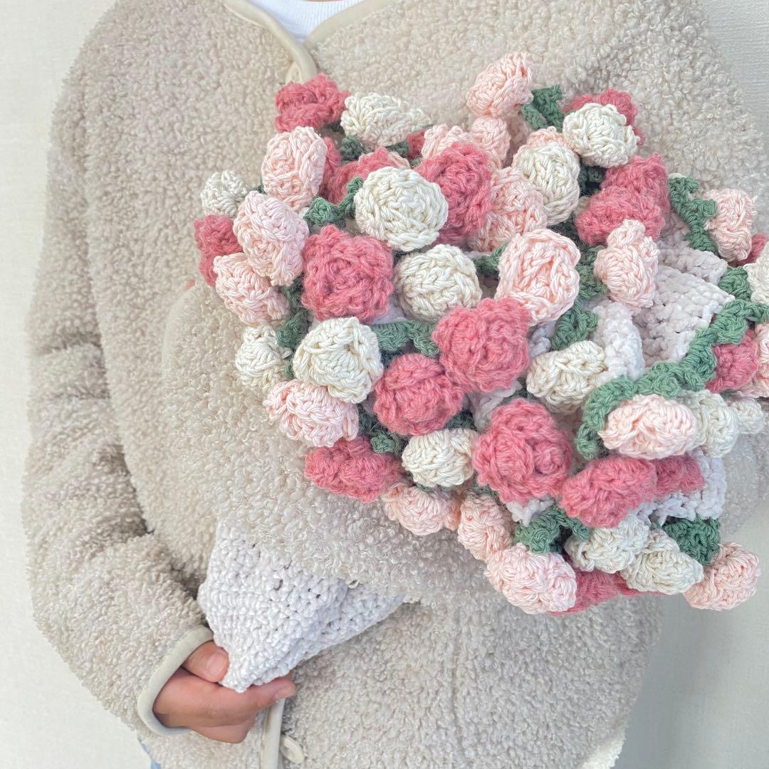 【RRmm】花束　ブーケブランケット　クリスマス　プレゼント　毛糸　お祝い
