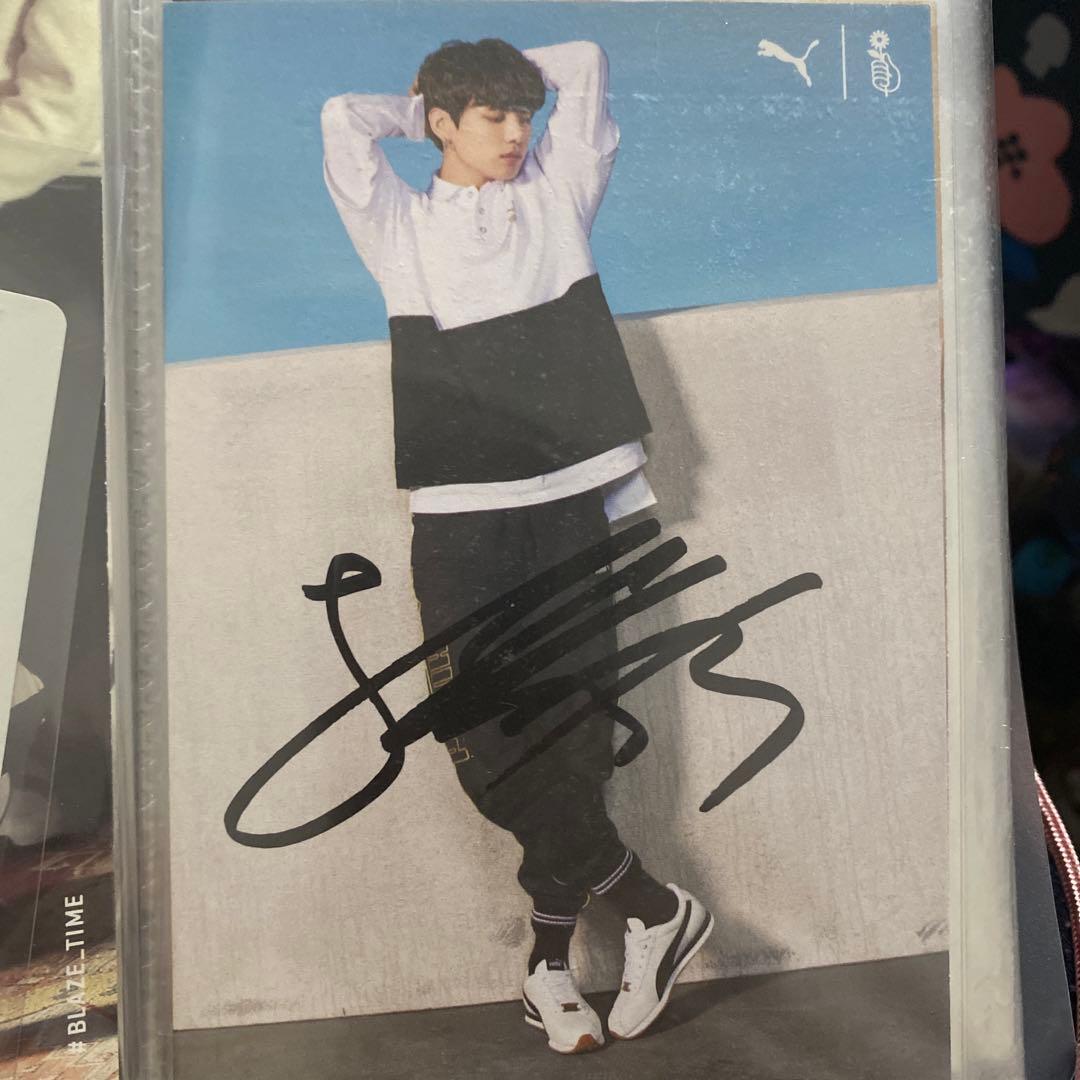 防弾少年団　グク　サイン　直筆　ポストカード　PUMA