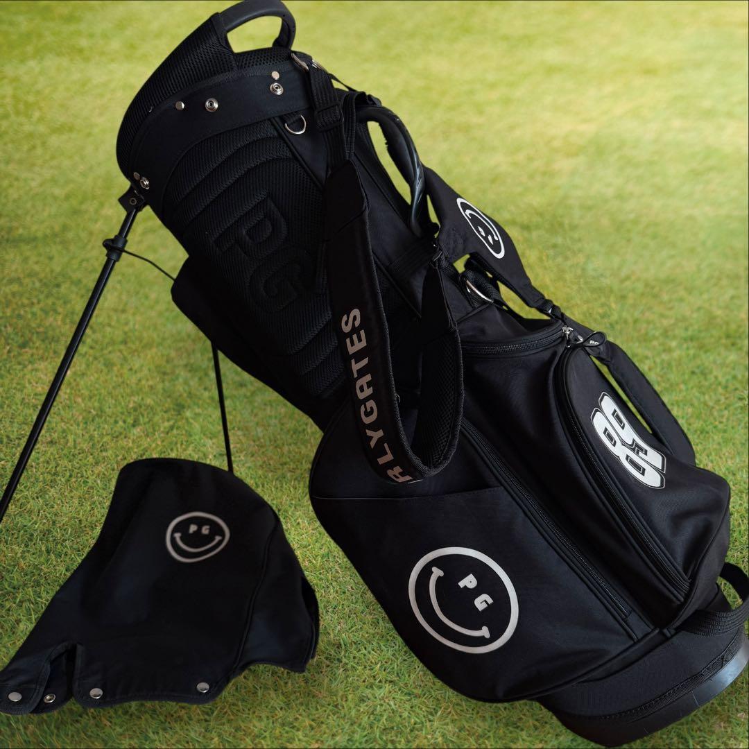 美品　パーリーゲイツ　キャディバッグ　黒　ブラック　ショルダー式　スタンド式