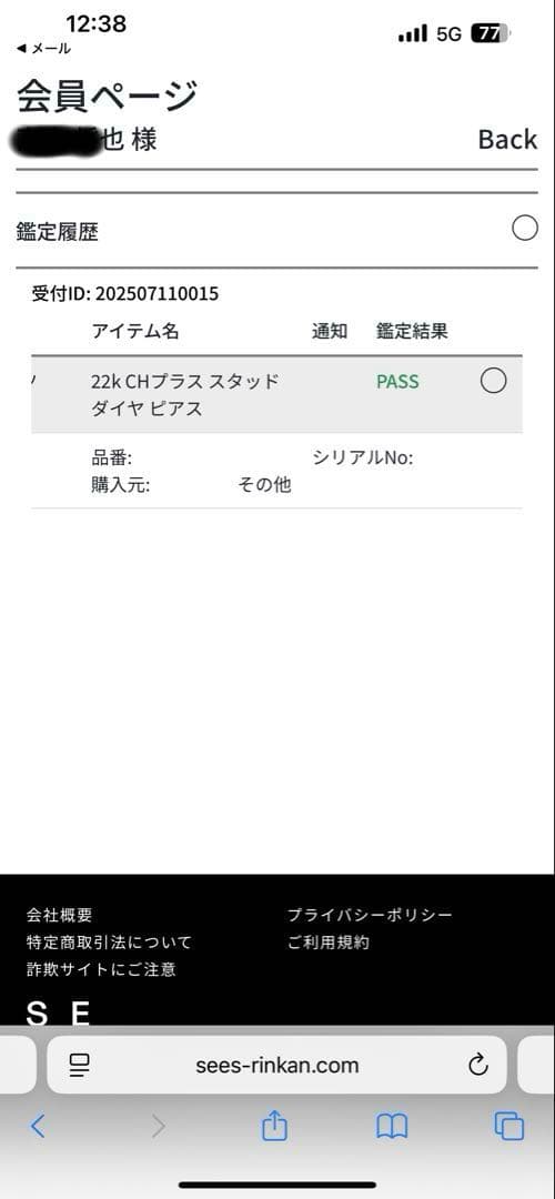 クロムハーツ 22k CHプラス スタッド ピアス 純正ダイヤ リンカン鑑定済み