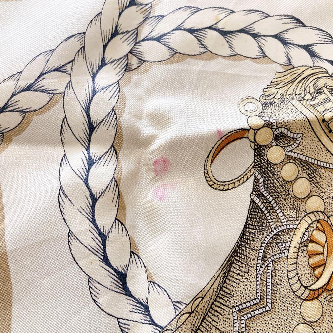 HERMES エルメス　スカーフ　シルク　カレ90 盛装の馬　ベージュ　正規品