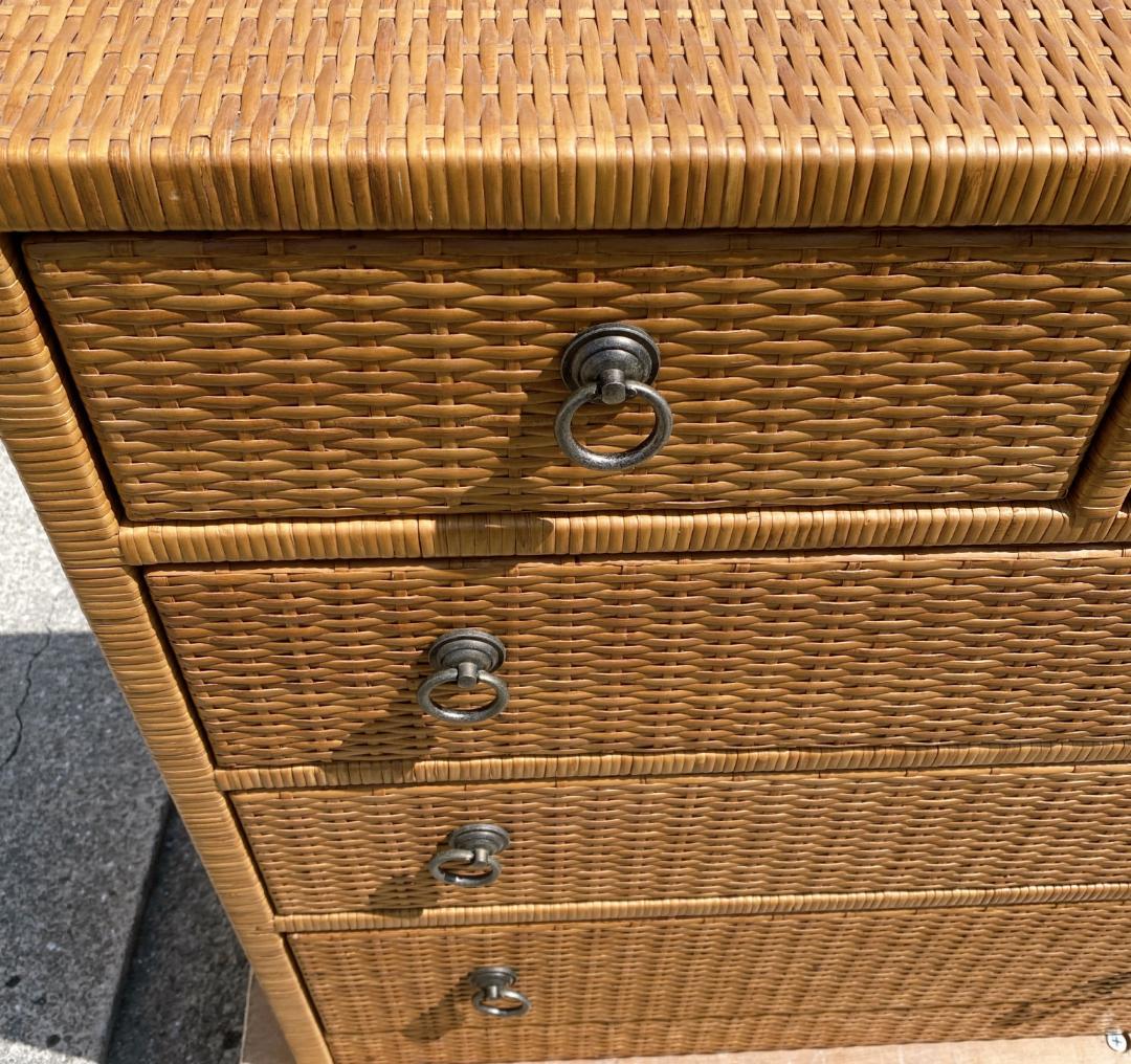 M373 ラタン チェスト 4段引き出し レトロ アンティーク