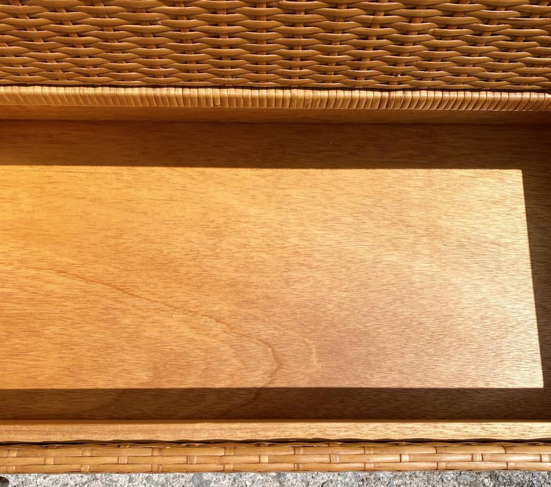 M373 ラタン チェスト 4段引き出し レトロ アンティーク