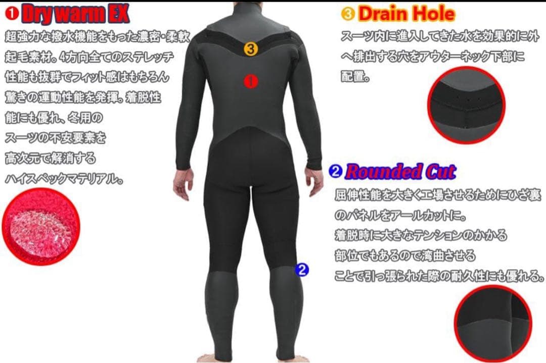 新品未使用セミドライスーツ５mm x ３mm サイズLWハイスペックで暖か〜い！