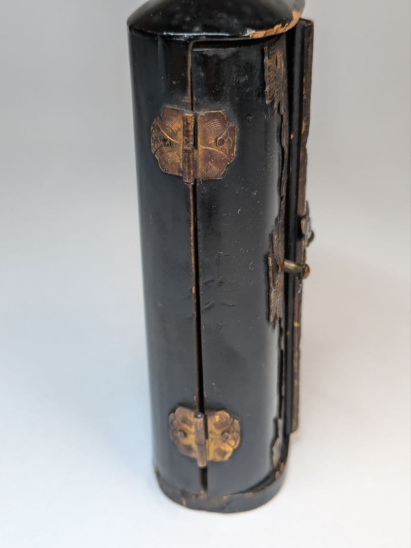 毘沙門天　念持仏　懐中仏　木彫　骨董　江戸時代　厨子　細密彫刻