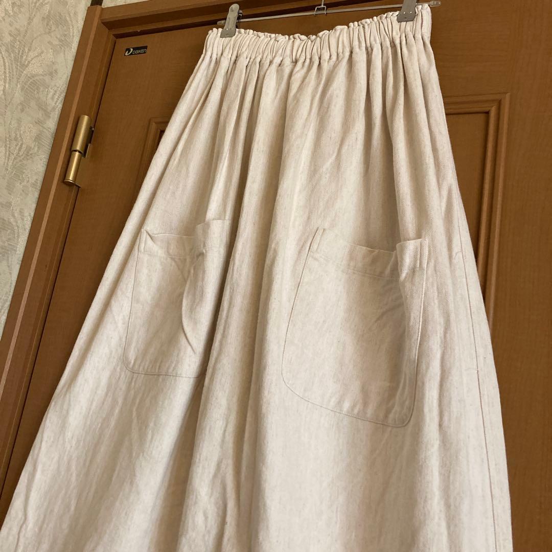 イチアンティークス　綿麻サルエルパンツ　アイボリー　日本製　極美品