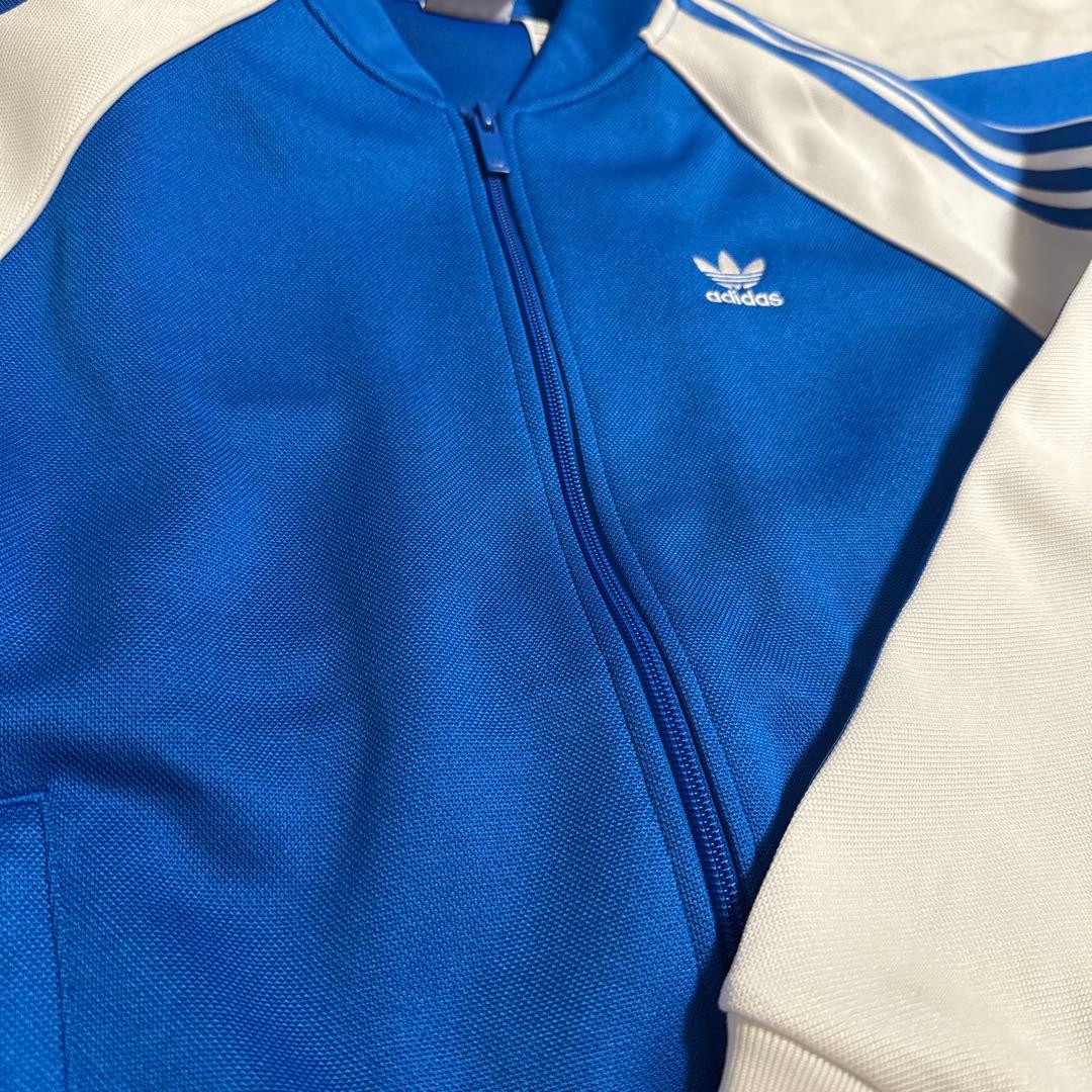 adidas 青ジャージ　上下