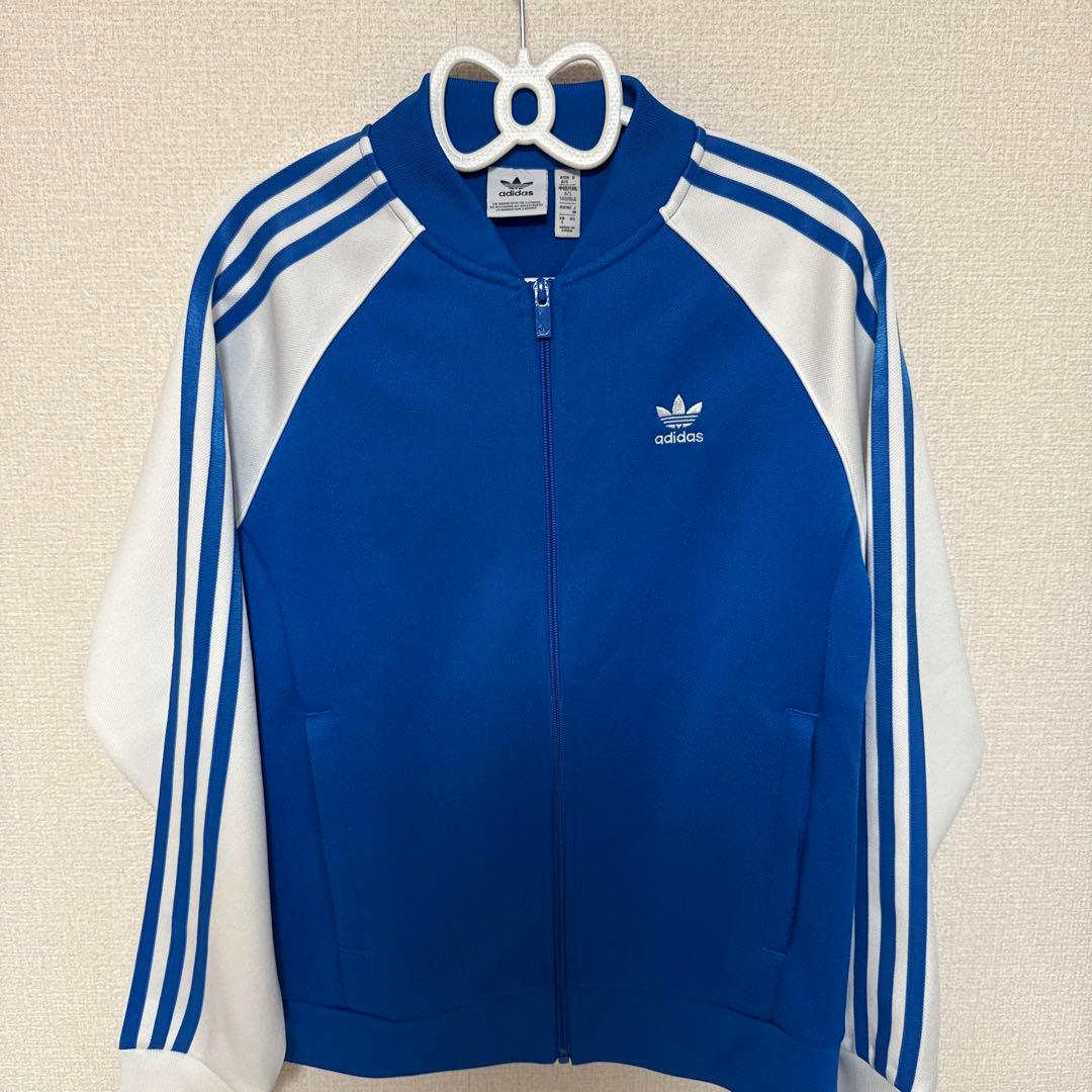 adidas 青ジャージ　上下