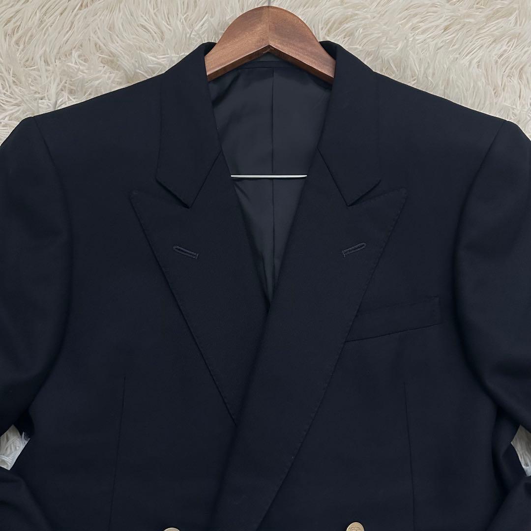 美品✨バーバリー 紺ブレ ダブルブレスト 金ボタン テーラードジャケット L