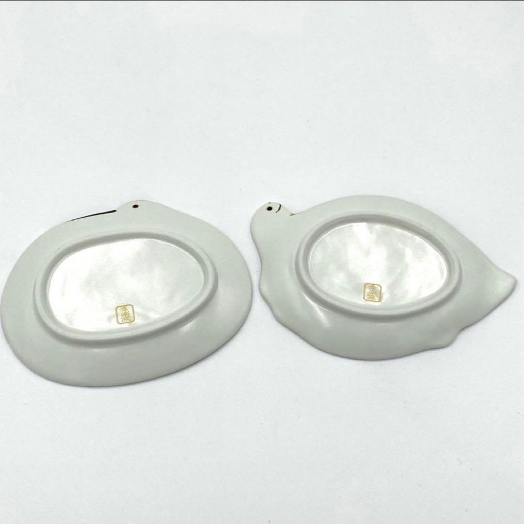 【新品】【大人気】有田焼　幸楽窯　鶴亀銘々皿セット　縁起物