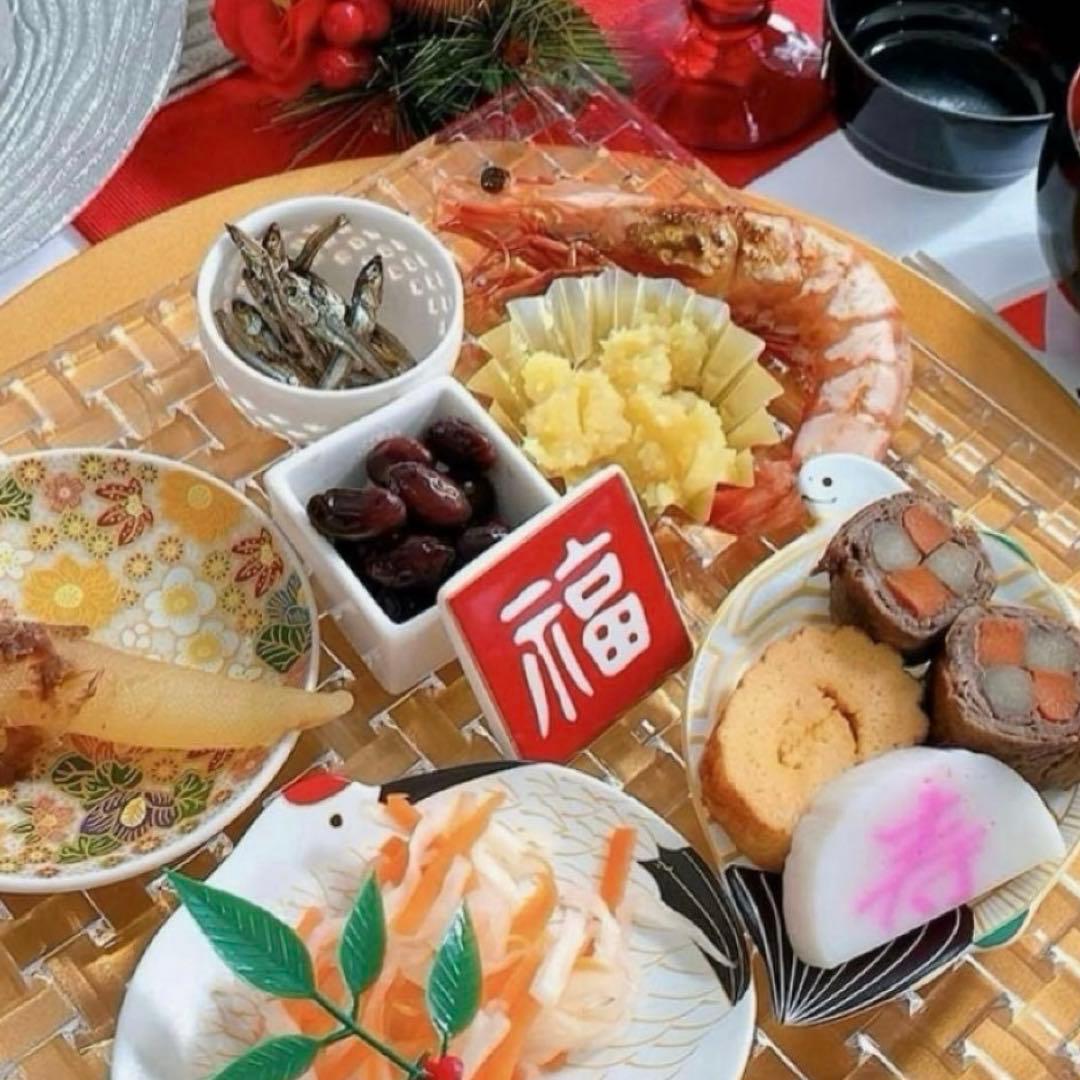 【新品】【大人気】有田焼　幸楽窯　鶴亀銘々皿セット　縁起物