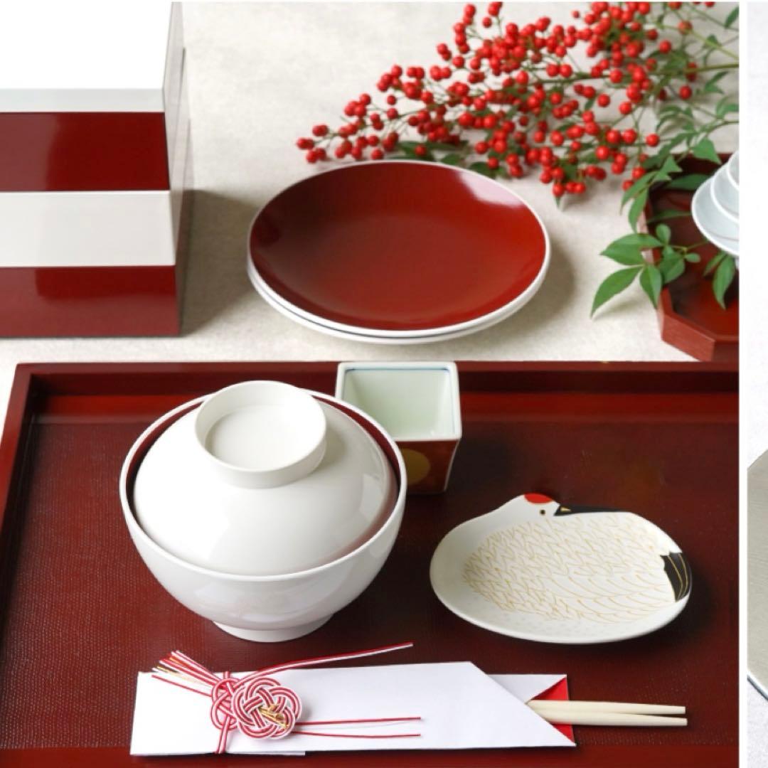 【新品】【大人気】有田焼　幸楽窯　鶴亀銘々皿セット　縁起物