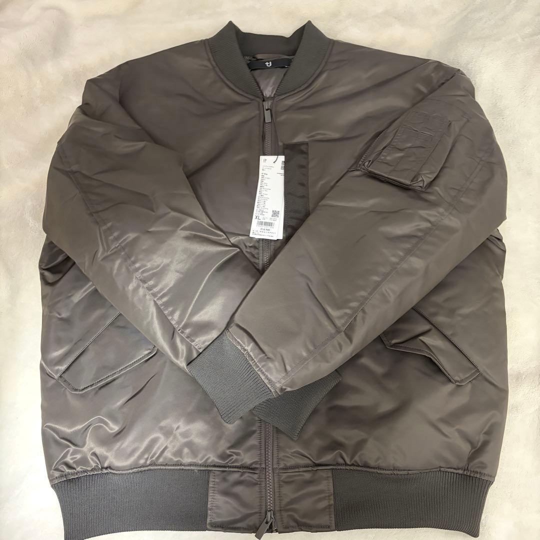 ハイブリッドダウンオーバーサイズ MA-1 XLグレー