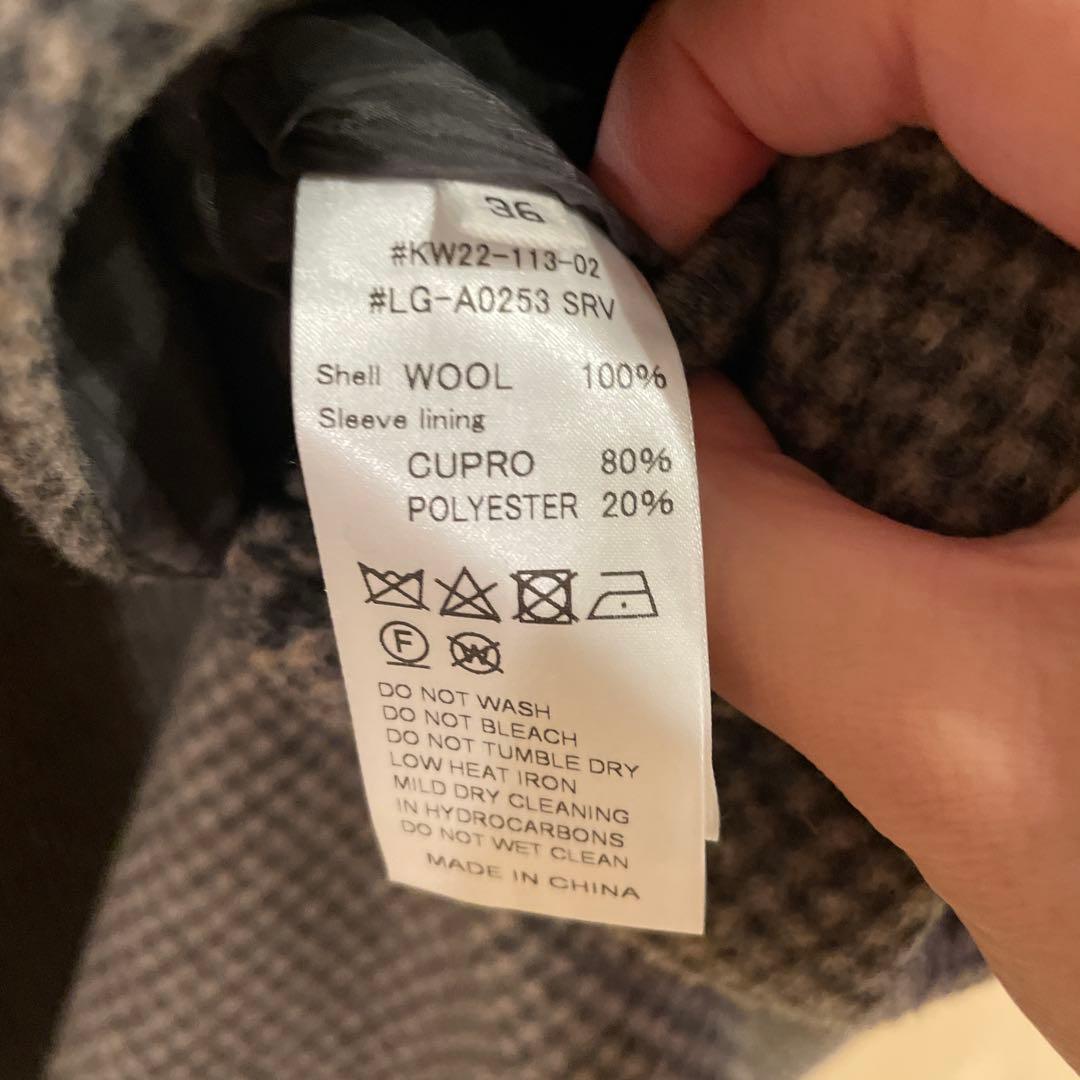 le Glazik チェスターコート 茶系チェック