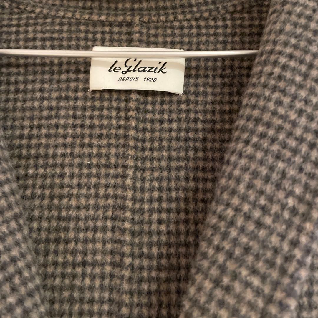 le Glazik チェスターコート 茶系チェック