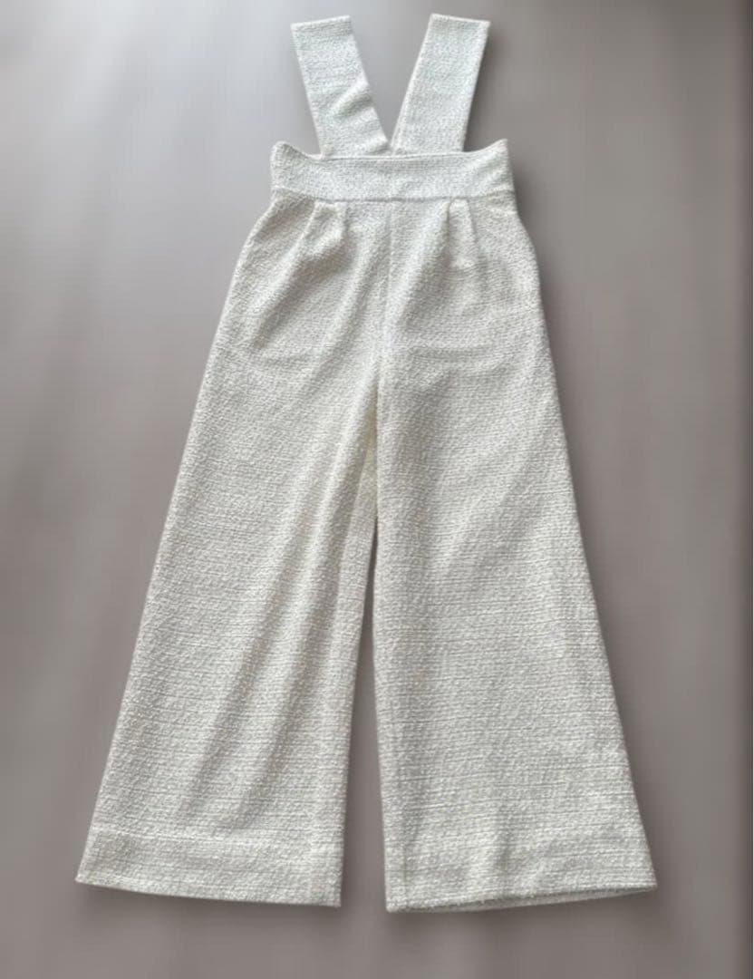 maison de Dolce. ツイードサロペットパンツ ホワイト