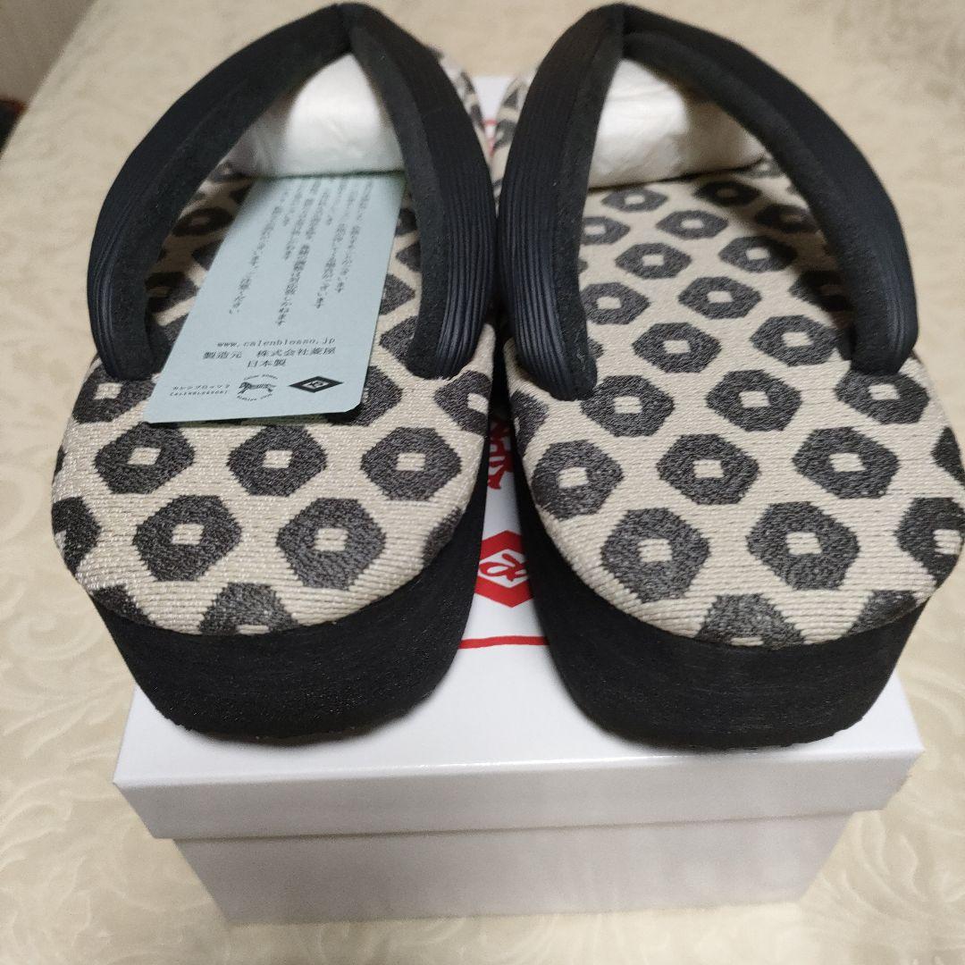 鼻緒黒 菱屋謹製　カレンブロッソ オクタゴン40 CAFE ZORI（Ｌサイズ）