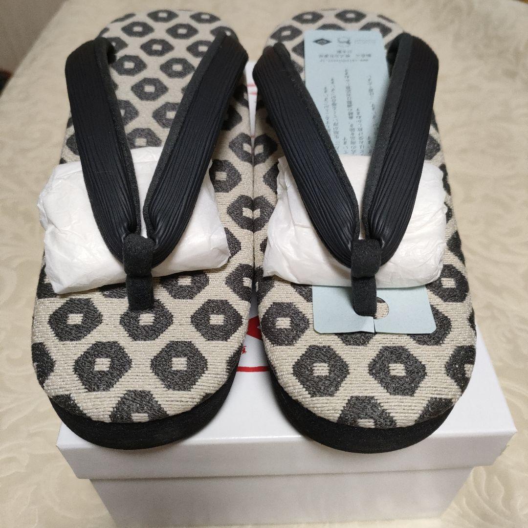 鼻緒黒 菱屋謹製　カレンブロッソ オクタゴン40 CAFE ZORI（Ｌサイズ）