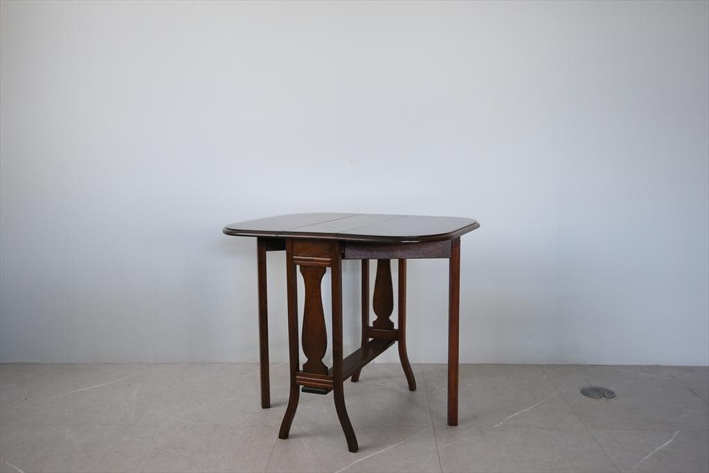 英国アンティーク木製ゲートレッグテーブル/ダイニング机/バタフライ(91-59)