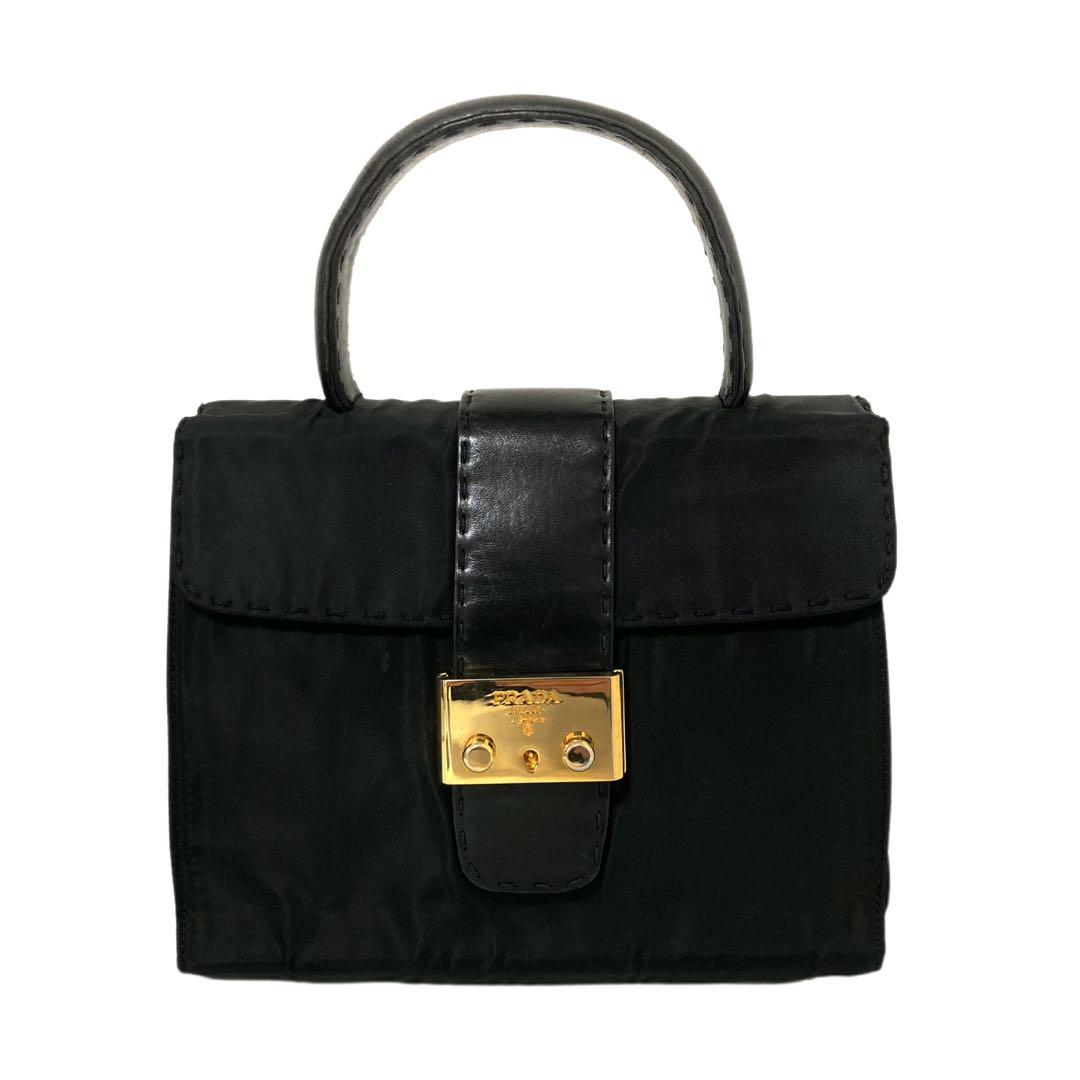 美品　希少　PRADA プラダ　ハンドバッグ　トートバッグ　ナイロン　レザー