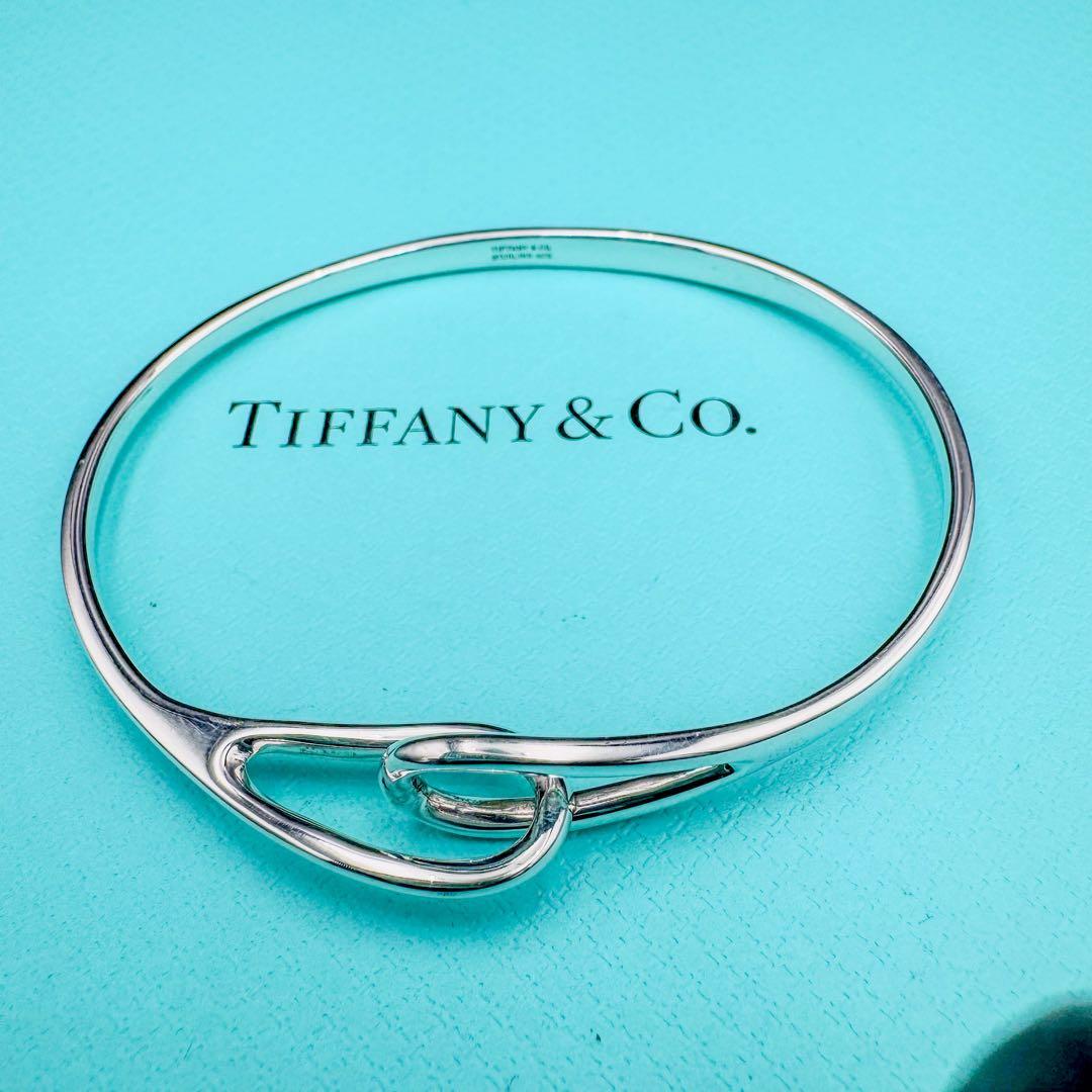 【TIFFANY&Co】　鏡面仕上げ　ダブルループ バングル T&Co