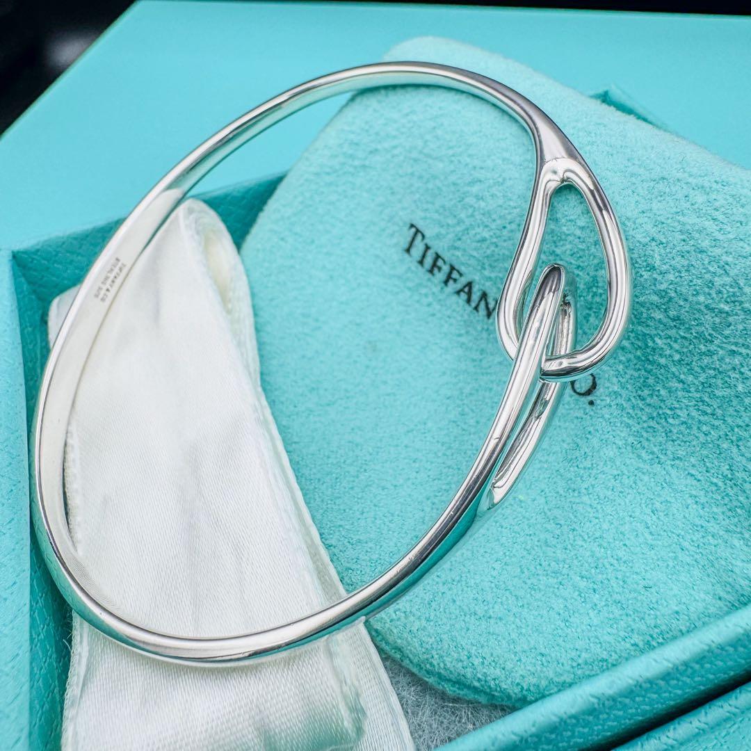【TIFFANY&Co】　鏡面仕上げ　ダブルループ バングル T&Co