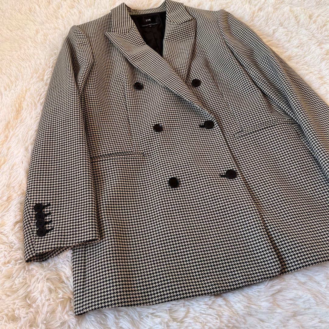 美品　23区【杏さん着用】ガンクラブチェックストレッチ ジャケット　M
