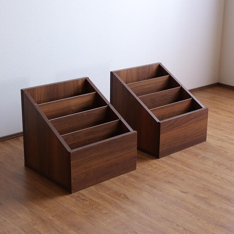 【2個】レコード lp 収納 ラック マガジンラック ボックス 日本製 完成品