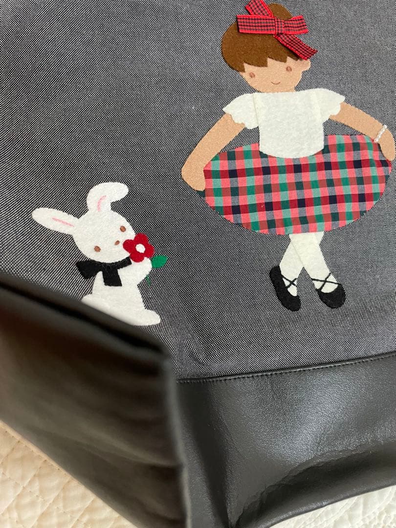 familiar デニムバック　バレリーナ　黒