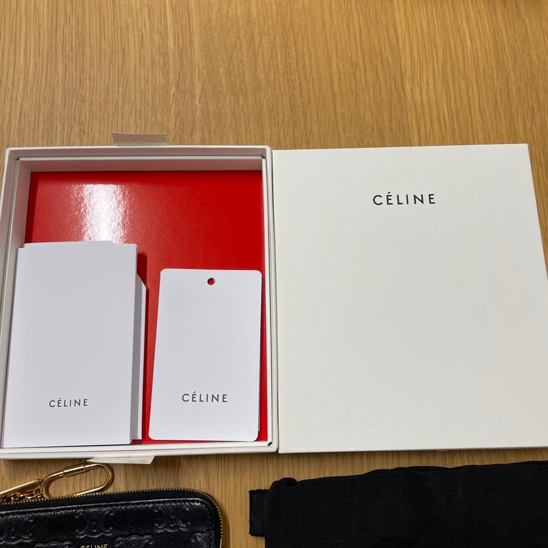 セリーヌトリオンフケースキーケースCELINEエンボスレザーエディスリマン