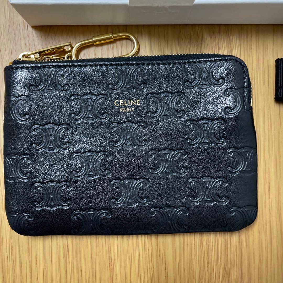 セリーヌトリオンフケースキーケースCELINEエンボスレザーエディスリマン
